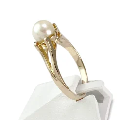 Bague d'occasion or 750 jaune perle de culture de chine