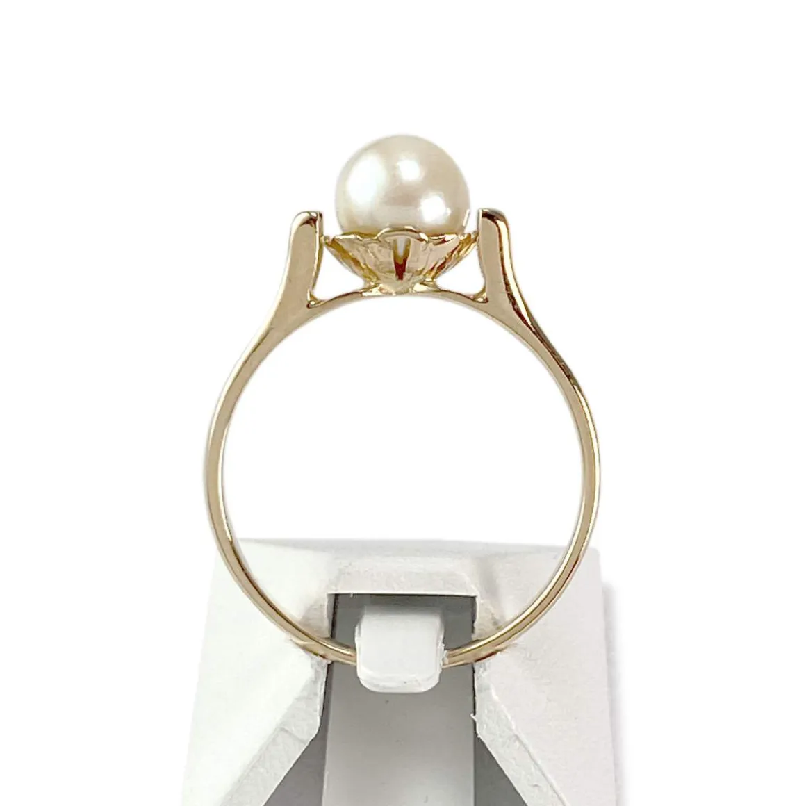 Bague d'occasion or 750 jaune perle de culture de chine