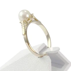 Bague d'occasion or 750 jaune perle de culture