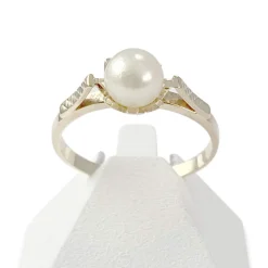 Bague d'occasion or 750 jaune perle de culture