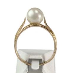Bague d'occasion or 750 jaune perle de culture