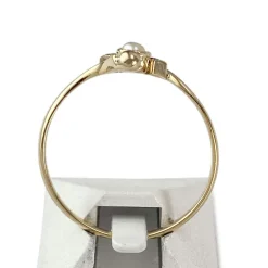 Bague d'occasion or 750 jaune perles de culture et pierres vertes