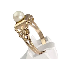 Bague d'occasion or 750 jaune perle de culture