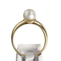 Bague d'occasion or 750 jaune perle de culture