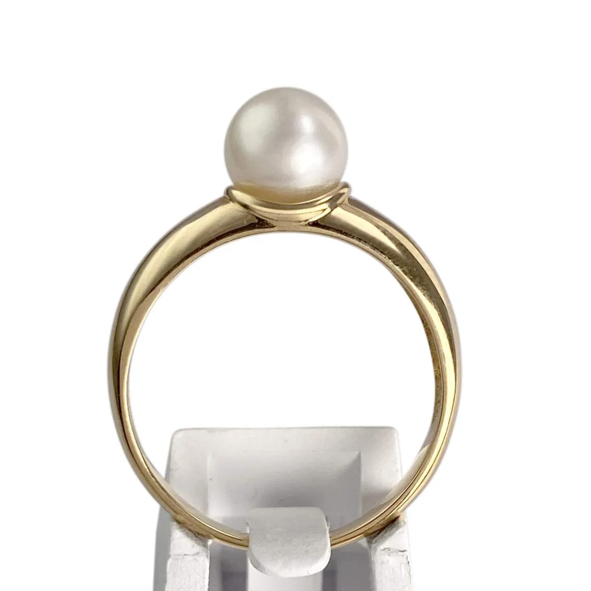 Bague d'occasion or 750 jaune perle de culture
