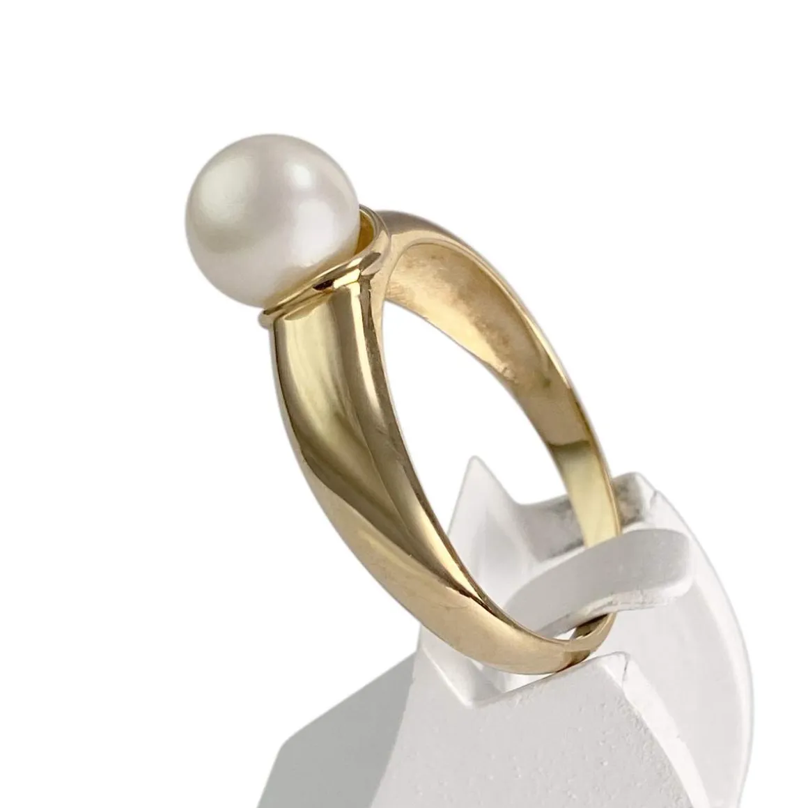 Bague d'occasion or 750 jaune perle de culture