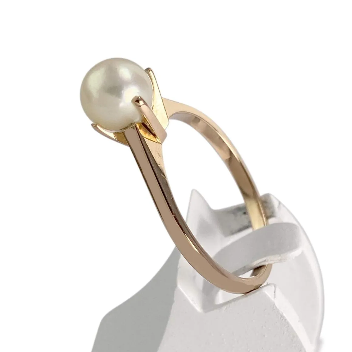 Bague d'occasion or 750 jaune perle de culture