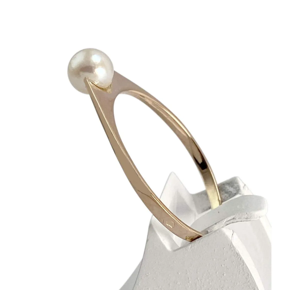 Bague d'occasion or 750 jaune perle de culture