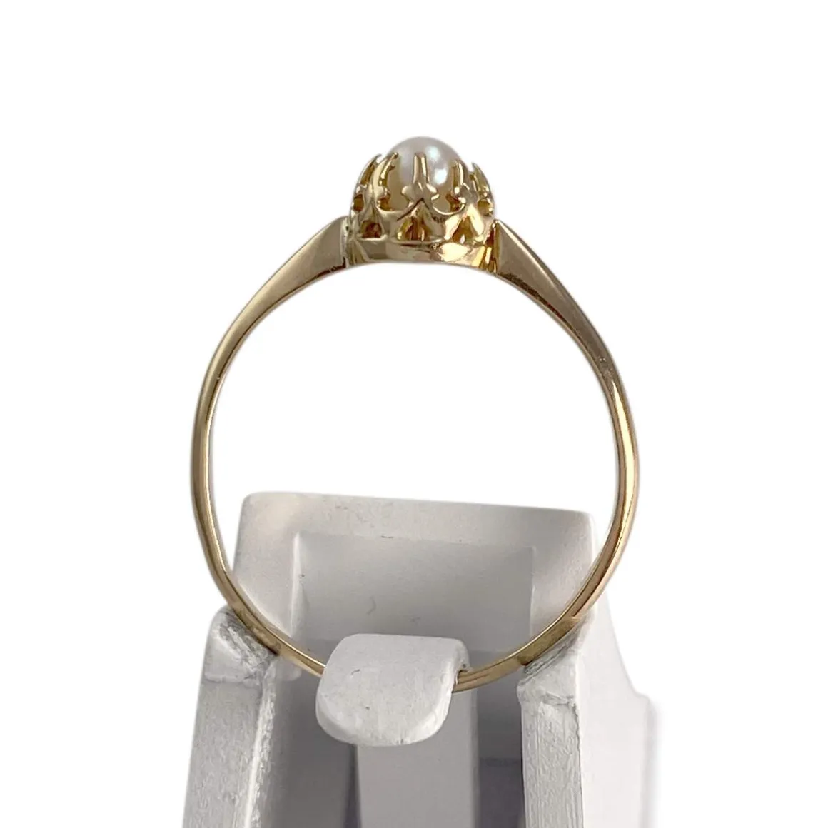 Bague d'occasion or 750 jaune perle de culture
