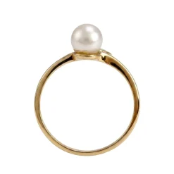 Bague d'occasion or 750 jaune perle de culture diamants