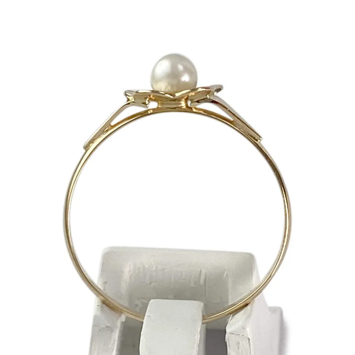 Bague d'occasion or 750 jaune perle de culture