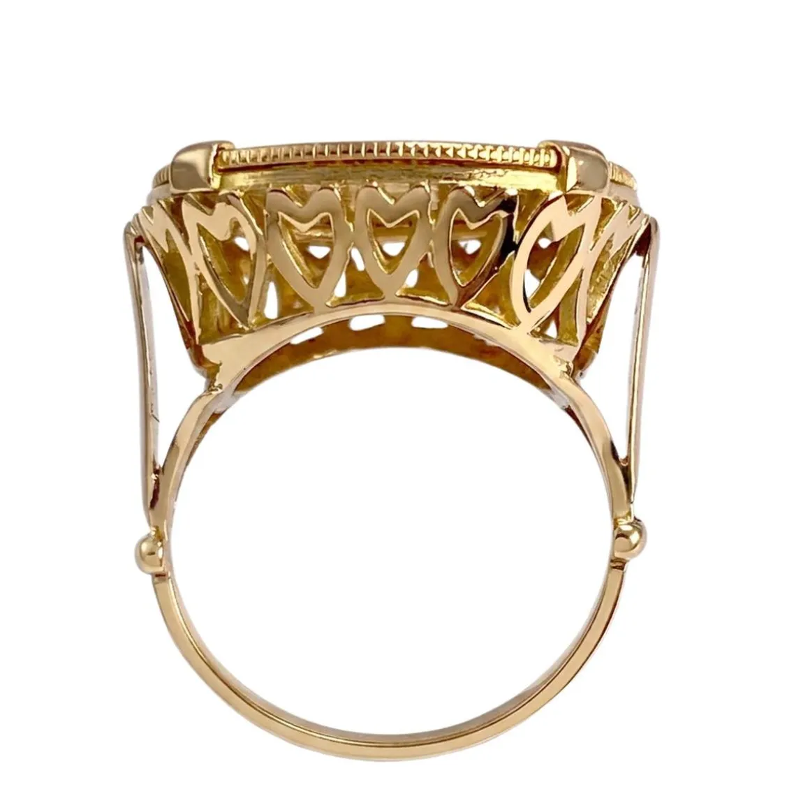 Bague d'occasion or 750 jaune porte-pièce République Française