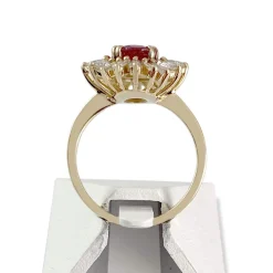 Bague d'occasion or 750 jaune rubis diamants