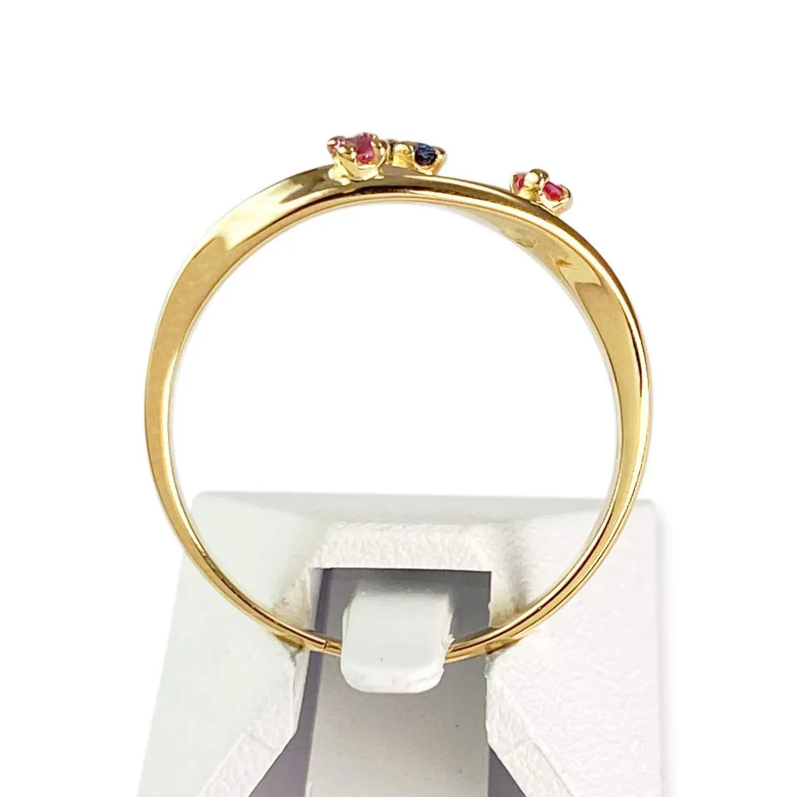Bague d'occasion or 750 jaune rubis, saphir