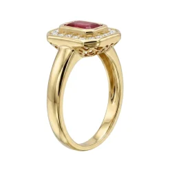 Bague d'occasion or 750 jaune rubis diamant