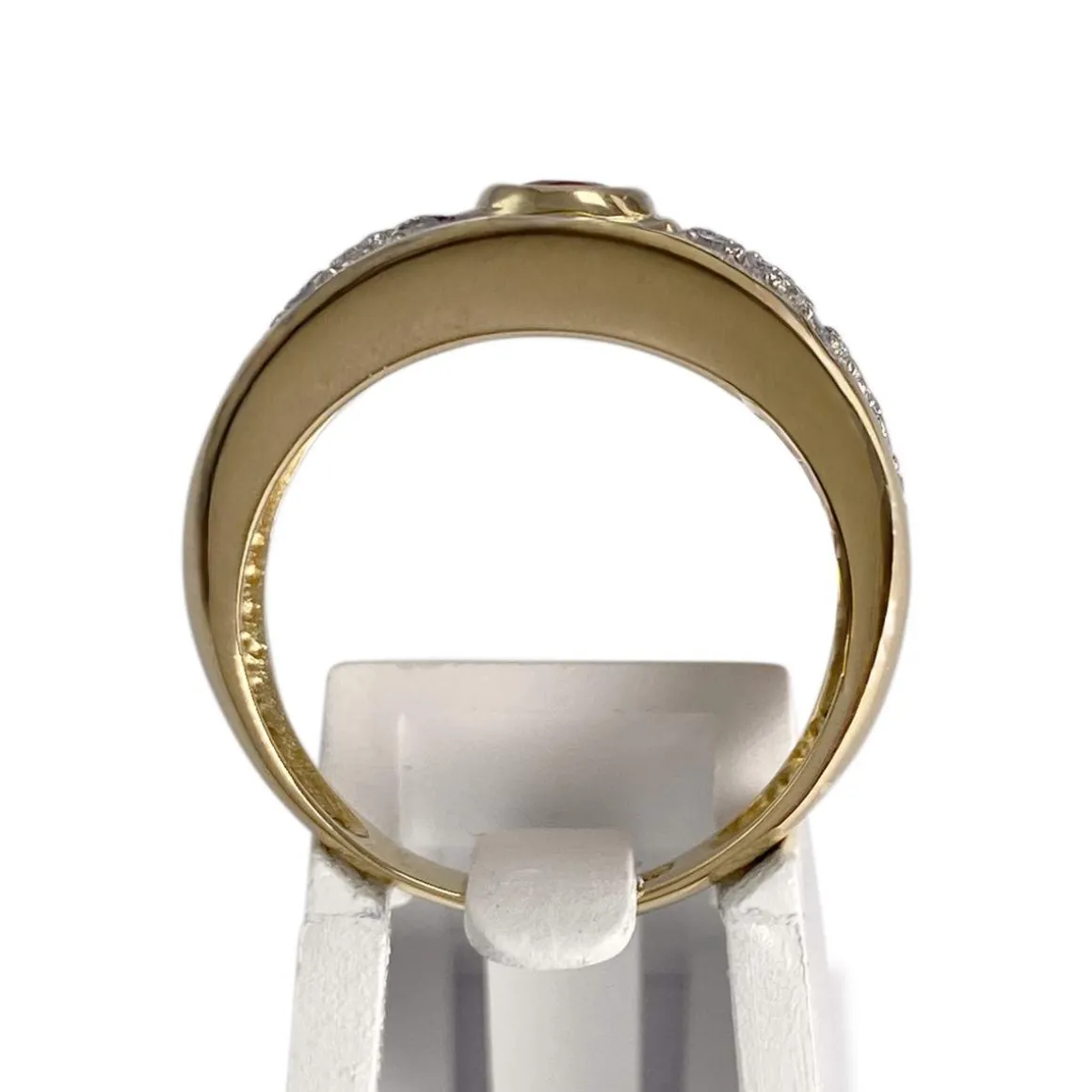 Bague d'occasion or 750 jaune rubis diamants