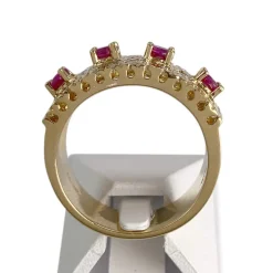 Bague d'occasion or 750 jaune rubis, diamants