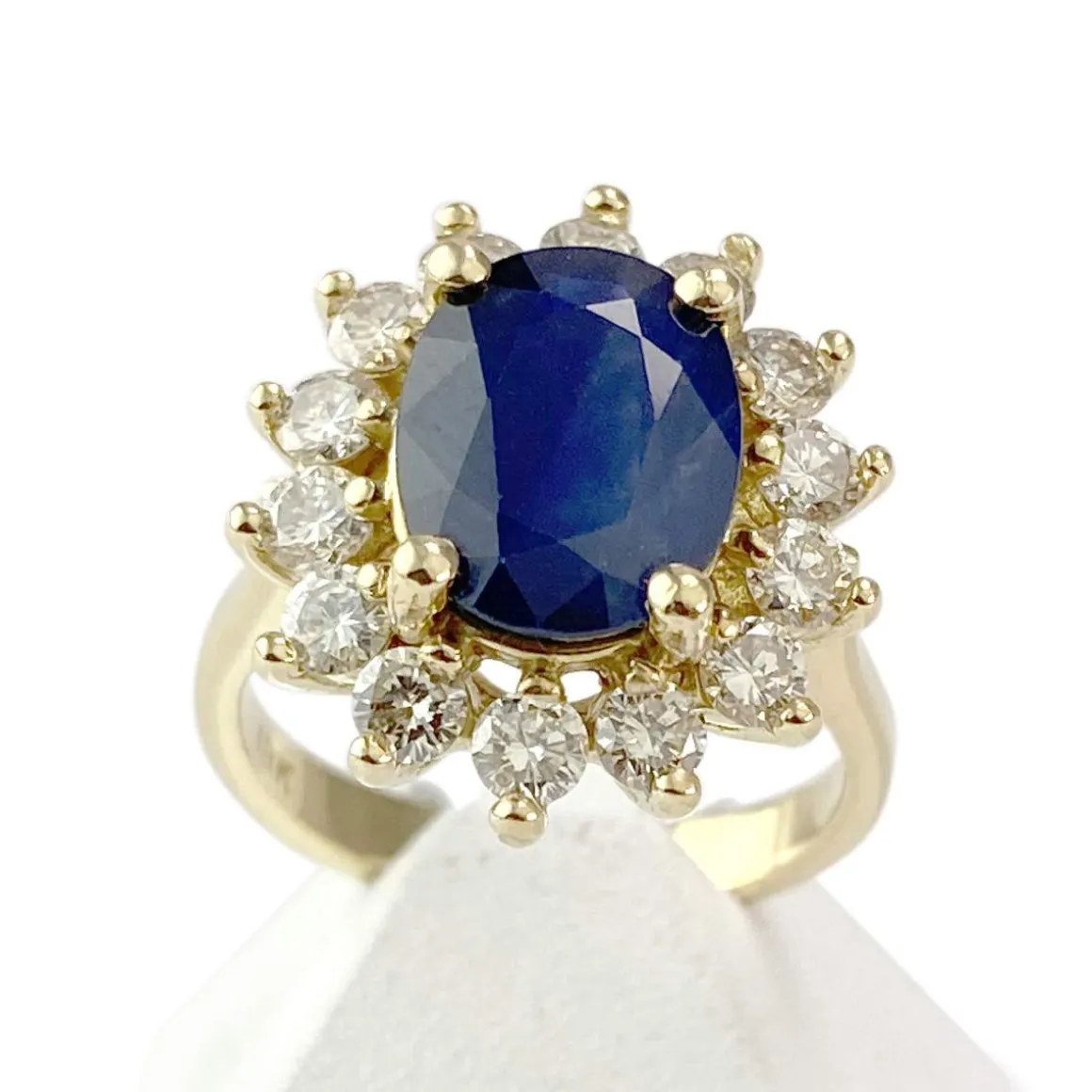 Bague d'occasion or 750 jaune saphir diamants