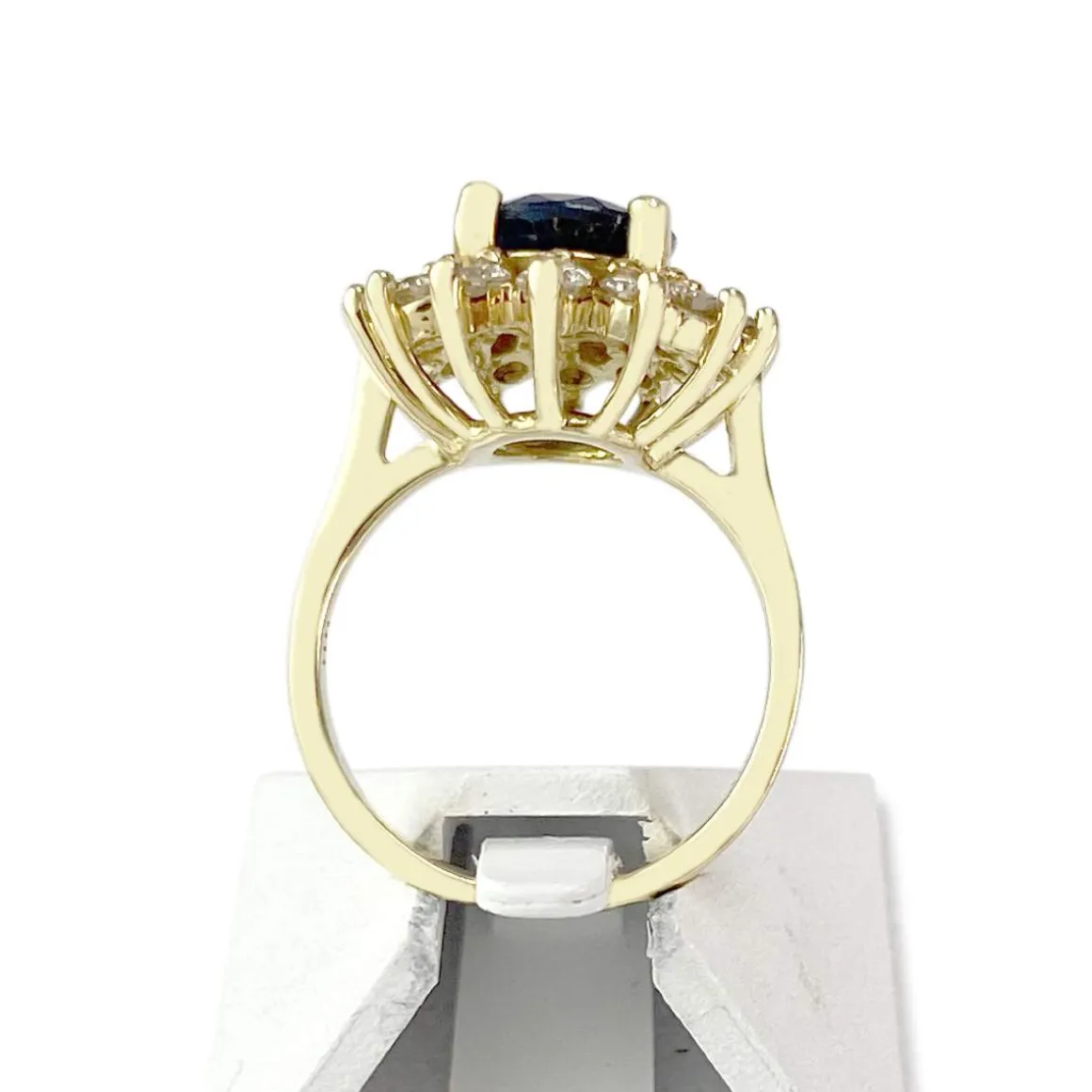 Bague d'occasion or 750 jaune saphir diamants
