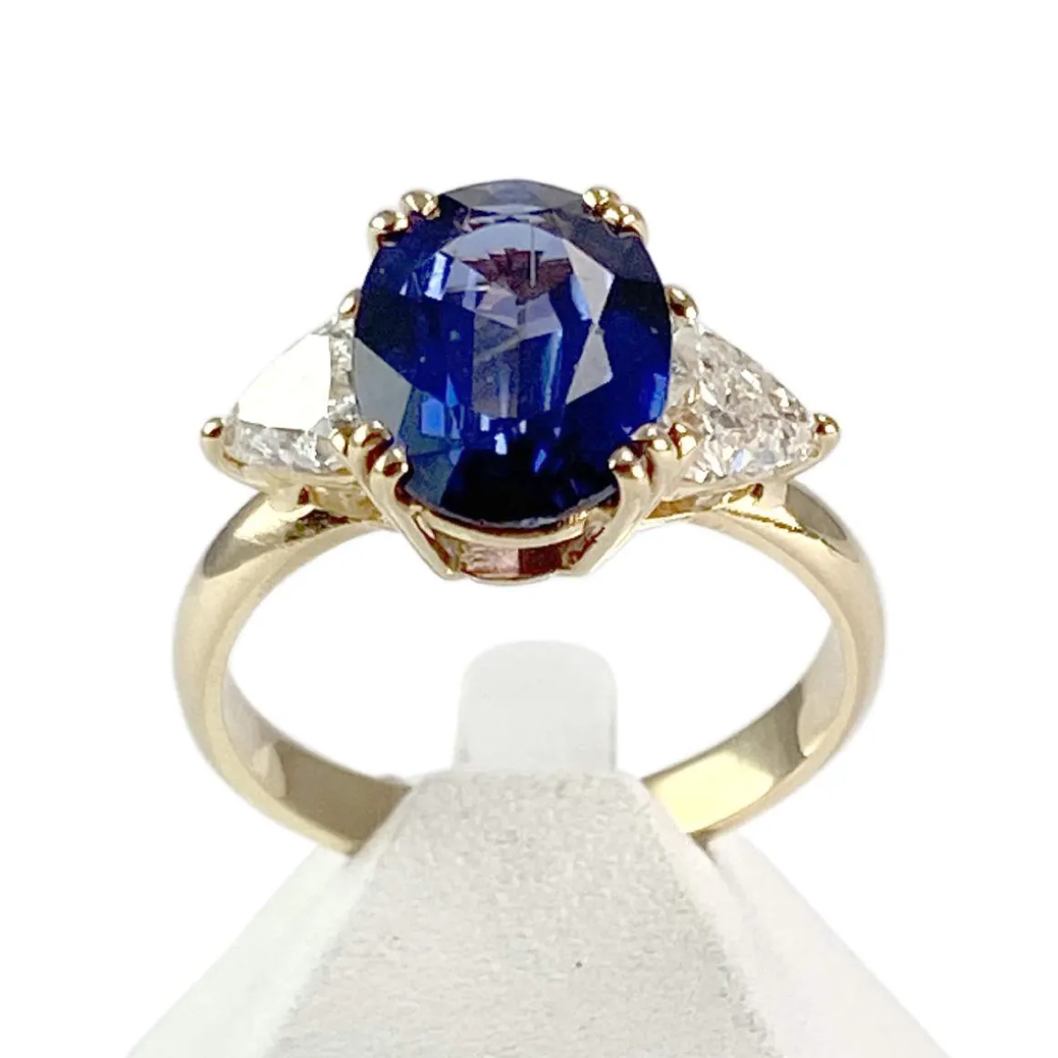 Bague d'occasion or 750 jaune saphir diamants