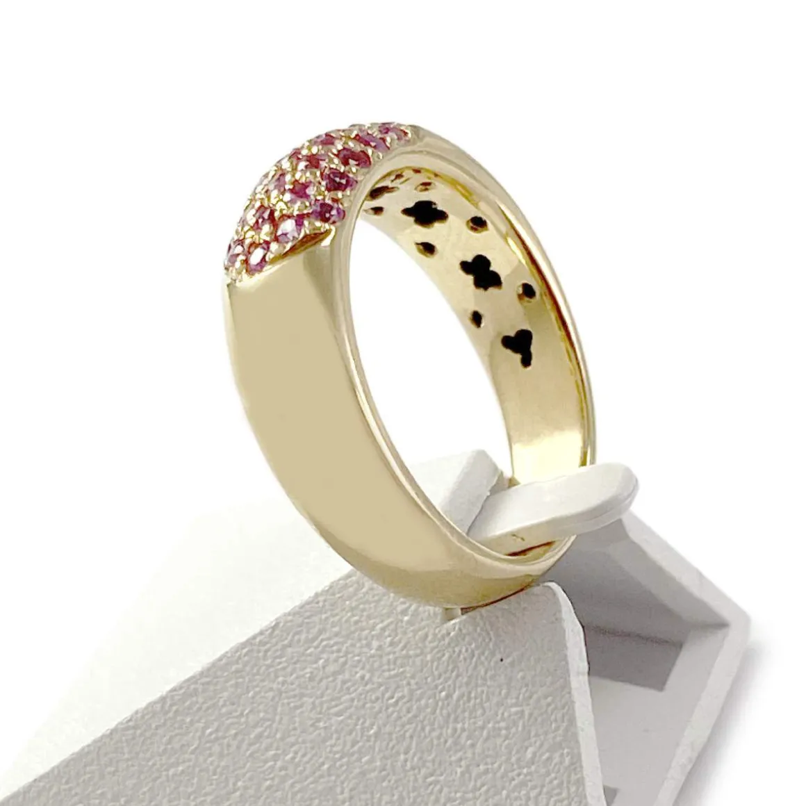 Bague d'occasion or 750 jaune saphirs roses