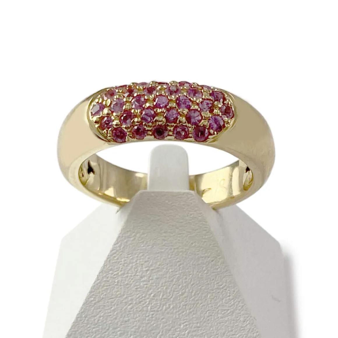 Bague d'occasion or 750 jaune saphirs roses