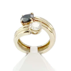 Bague d'occasion or 750 jaune saphir diamant