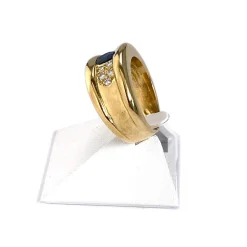 Bague d'occasion or 750 jaune saphir diamants