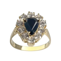 Bague d'occasion or 750 jaune saphir zirconias