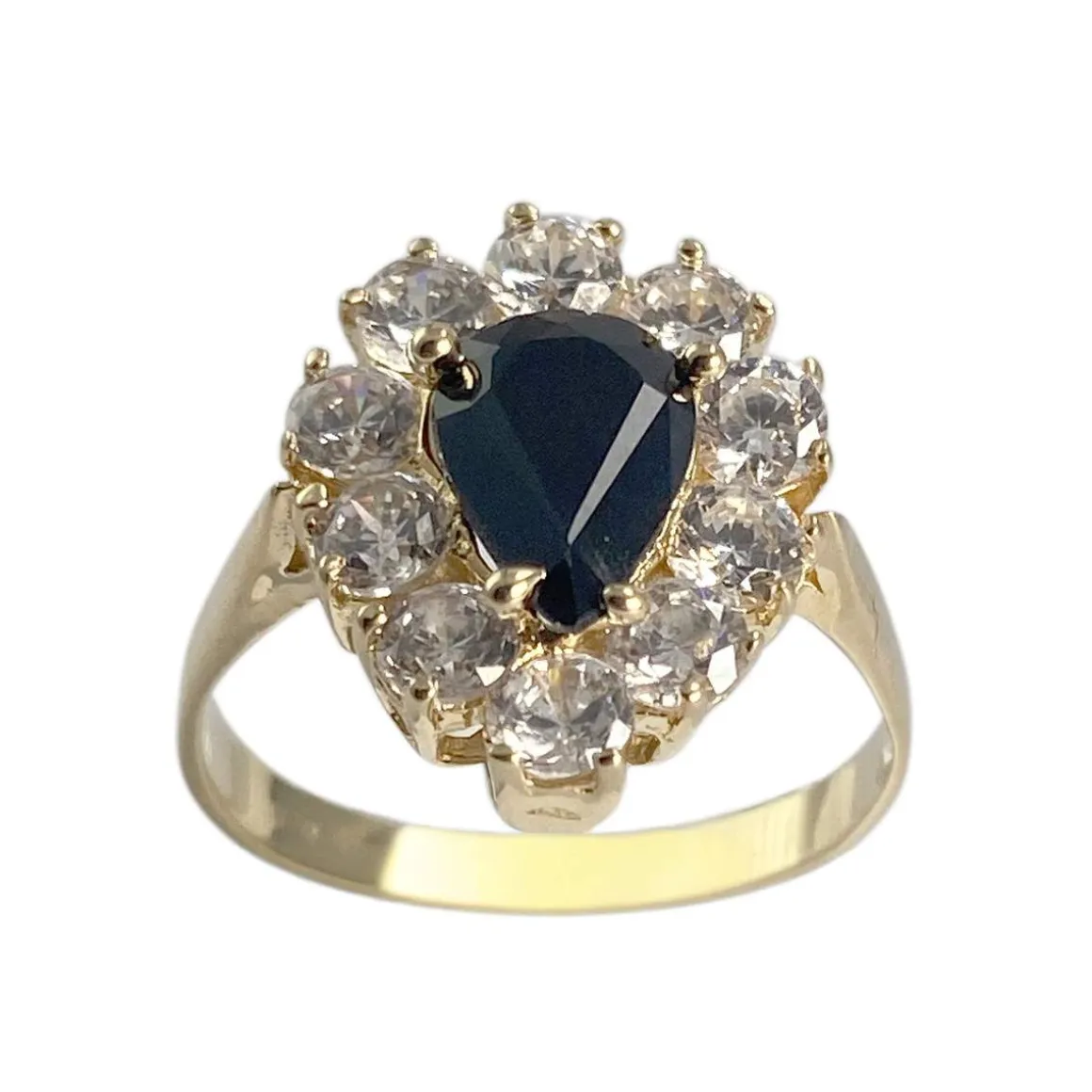 Bague d'occasion or 750 jaune saphir zirconias