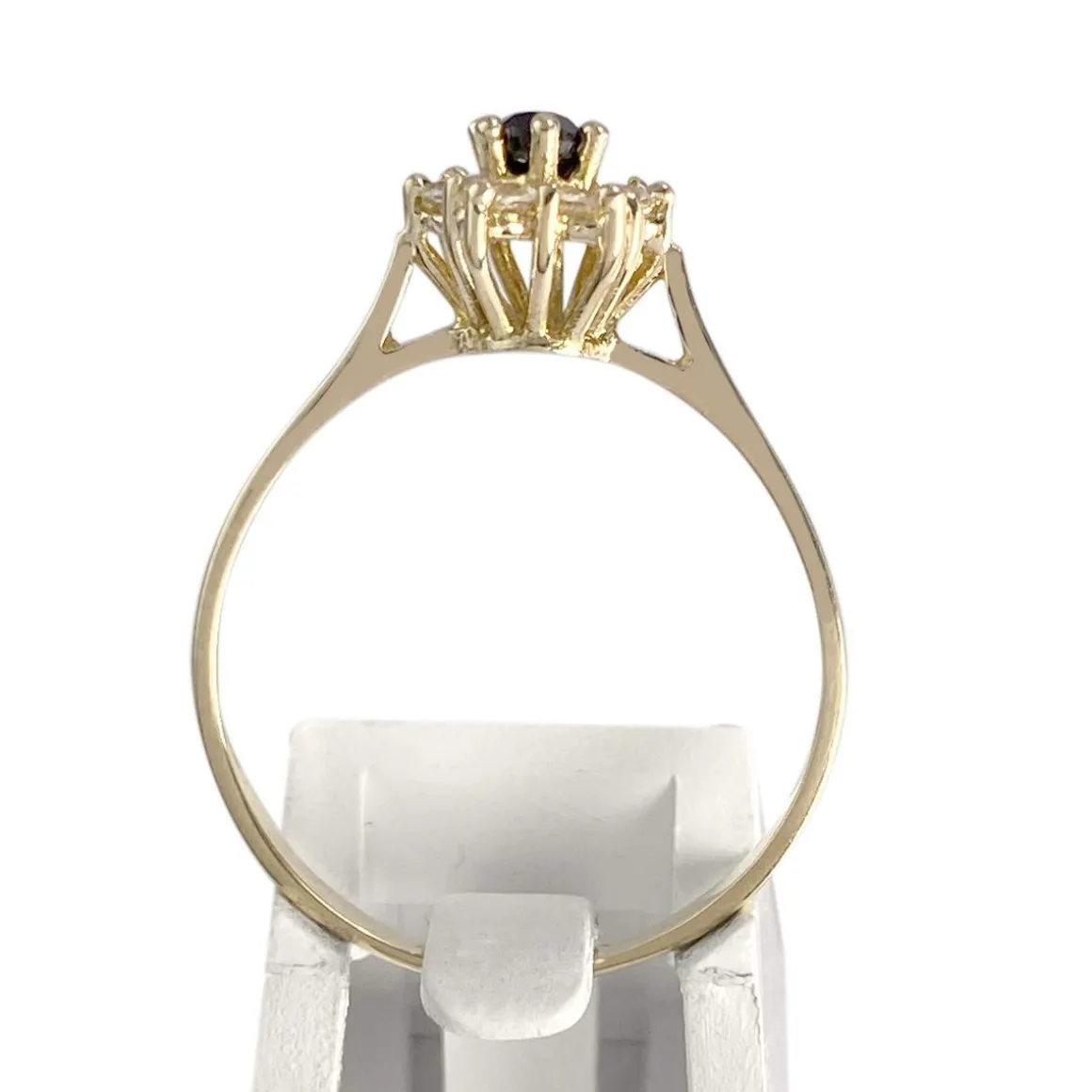 Bague d'occasion or 585 jaune saphirs synthétiques et saphir