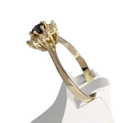 Bague d'occasion or 585 jaune saphirs synthétiques et saphir
