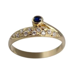 Bague d'occasion or 750 jaune saphir zirconias