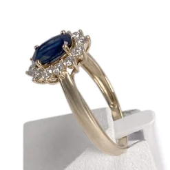 Bague d'occasion or 375 jaune saphir diamant