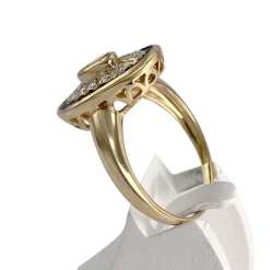 Bague d'occasion or 750 jaune saphir diamant