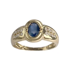Bague d'occasion or 750 jaune saphir, diamants