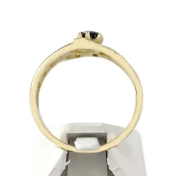 Bague d'occasion or 750 jaune saphir diamants