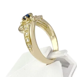 Bague d'occasion or 750 jaune saphir diamants