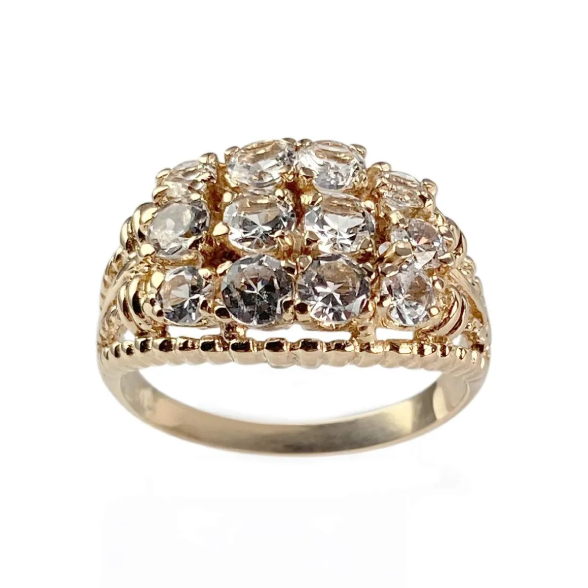 Bague d'occasion or 750 jaune spinelles synthétiques