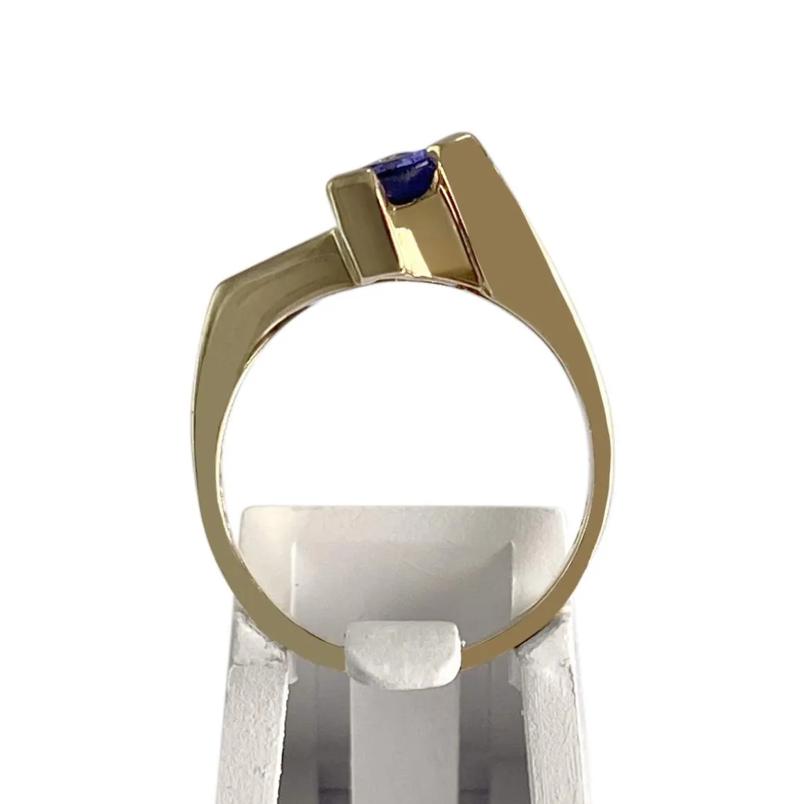 Bague d'occasion or 585 jaune tanzanite diamant