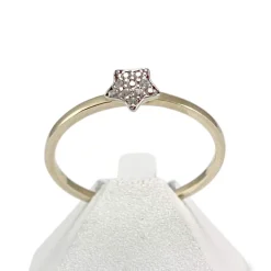 Bague d'occasion or 375 jaune 2 tons jaune et rhodié zirconias blancs
