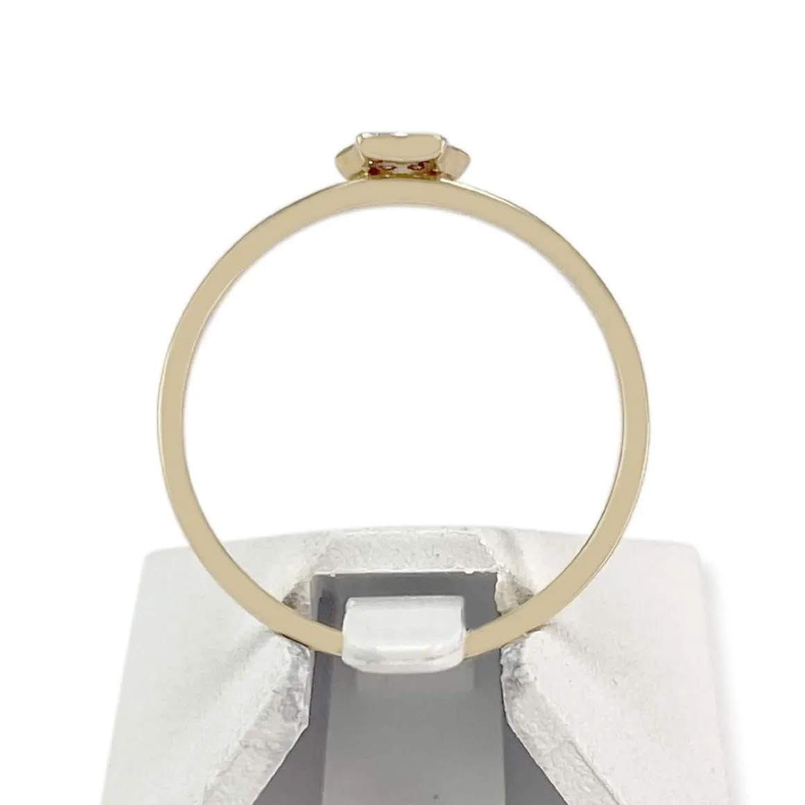 Bague d'occasion or 375 jaune 2 tons jaune et rhodié zirconias blancs