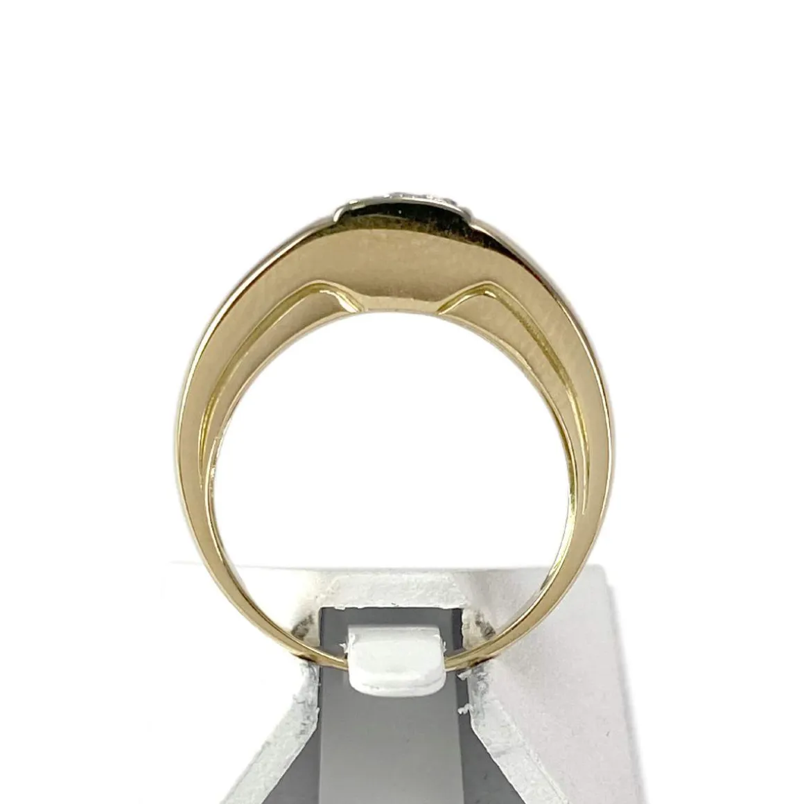 Bague d'occasion or 750 jaune 2 tons diamants