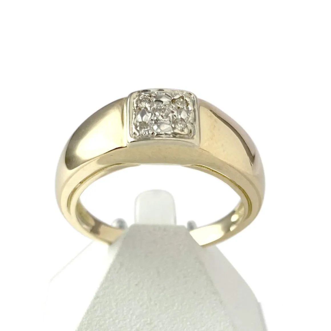 Bague d'occasion or 750 jaune 2 tons diamants