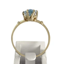 Bague d'occasion or 750 jaune topaze bleue traitée