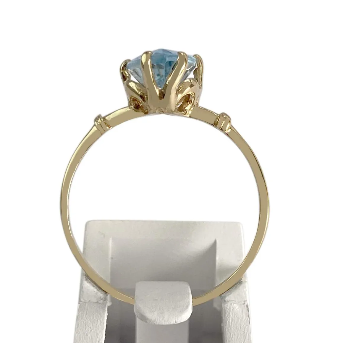 Bague d'occasion or 750 jaune topaze bleue traitée
