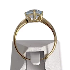 Bague d'occasion or 750 jaune topaze bleue traitée