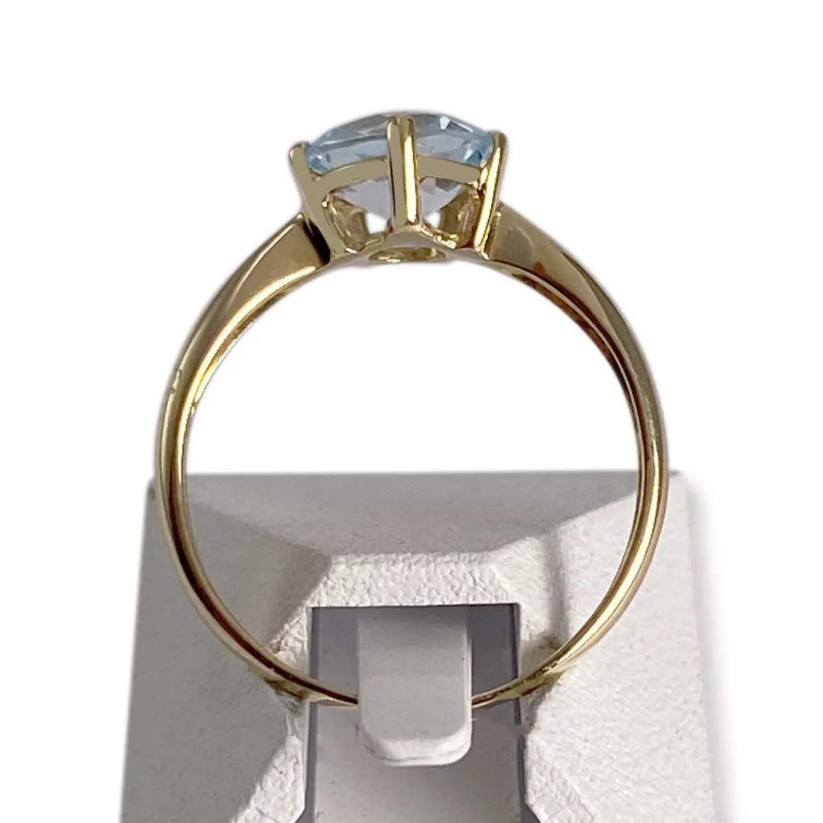 Bague d'occasion or 750 jaune topaze bleue traitée