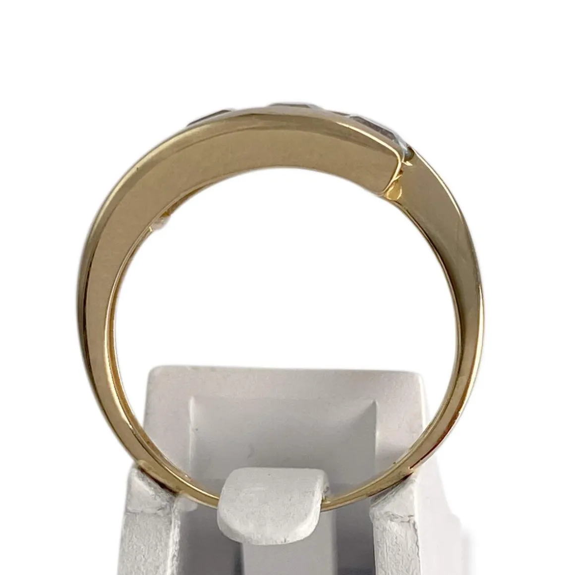 Bague d'occasion or 750 jaune topazes bleues traitées