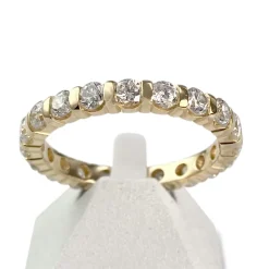 Bague d'occasion or 750 jaune tour complet diamants